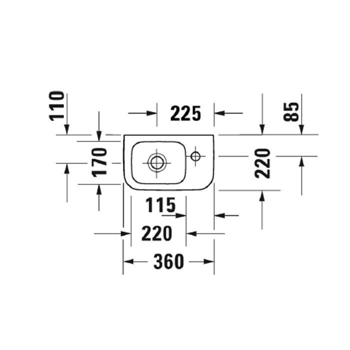 Раковина подвесная Duravit DuraStyle 0713360000 36x22