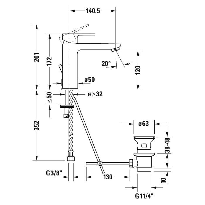 Смеситель для раковины Duravit B.3 B31020001010