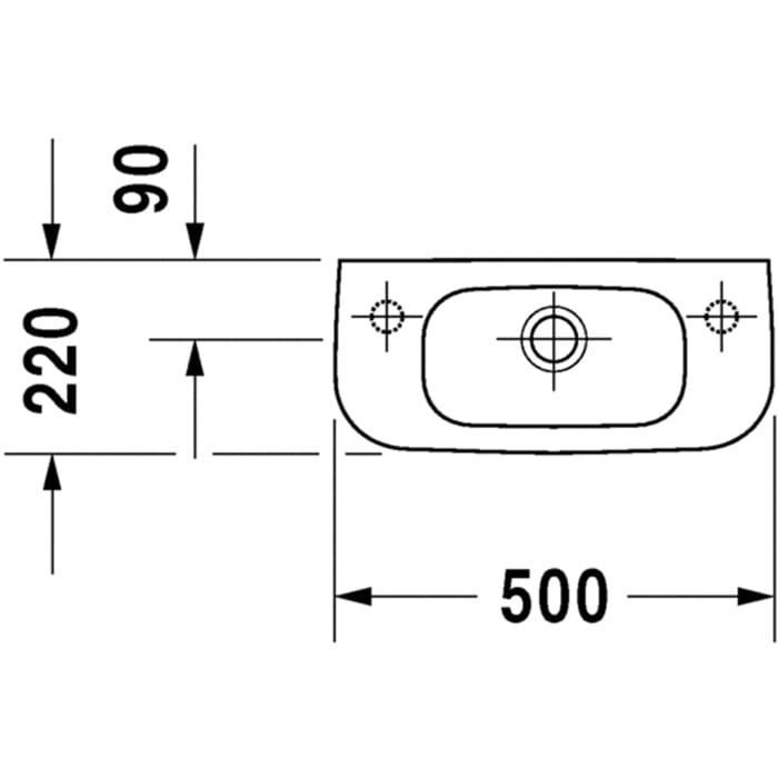 Раковина подвесная Duravit D-Code 07065000002 50x22