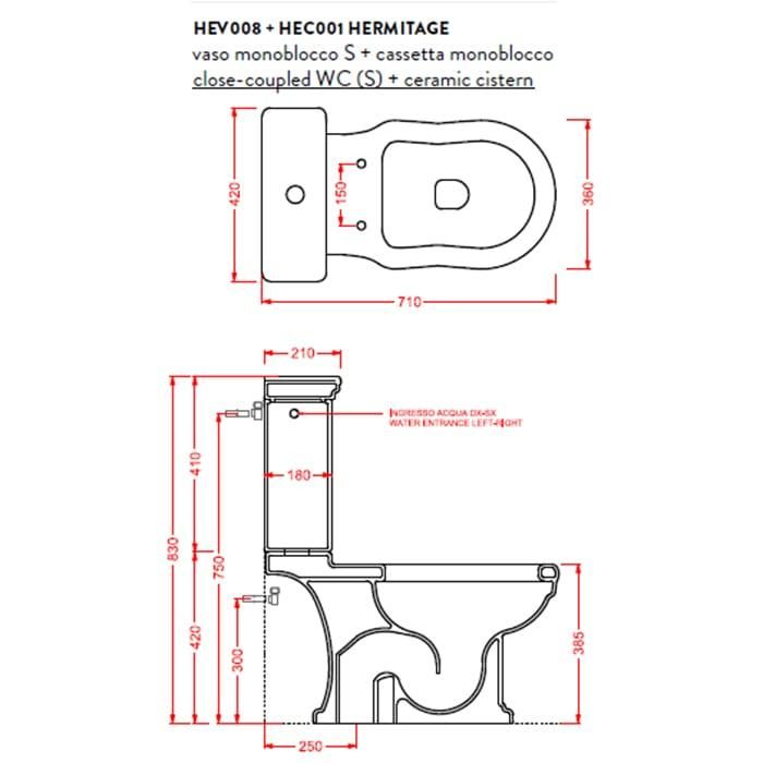 Унитаз напольный Artceram Hermitage HEV008 01 00 bi 71х36
