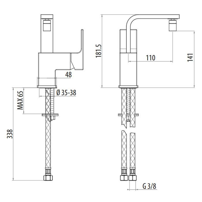 Смеситель для биде Gattoni Kubik 2554/25COcr