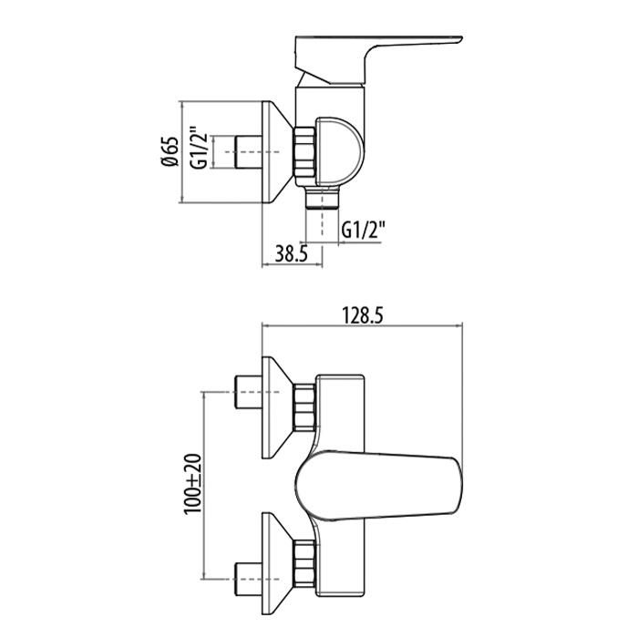 Смеситель для душа Gattoni H2Omix3000 3029/30C0cr