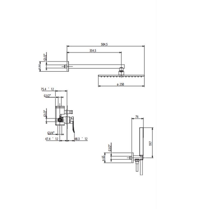 Душевой комплект Gattoni Soffio 8190/PDC0cr