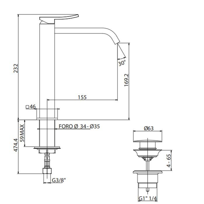 Смеситель для раковины Gattoni Ely 8846/88C0 cr