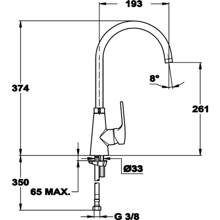 Смеситель для раковины Cisal Kitchen LC00002021