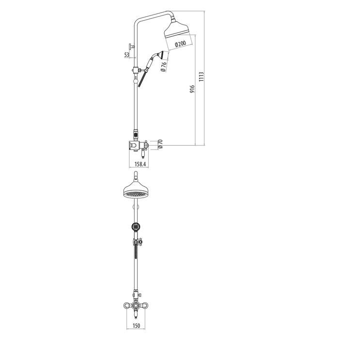 Душевая стойка Gattoni Programma Doccia KIT/TS80C0 cr