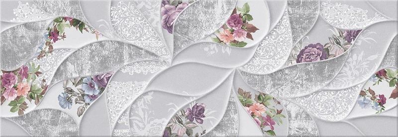 Настенная плитка Eletto Ceramica Malwiya Grey Floris 24.2x70
