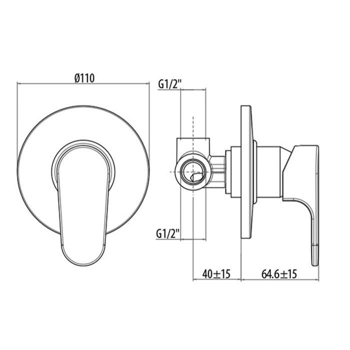 Смеситель для душа Gattoni H2omix1000 1030/10C0cr