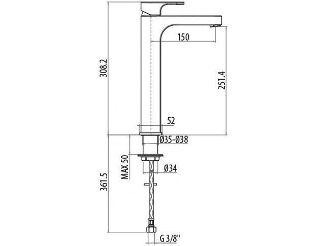 Смеситель для раковины Gattoni H2Omix1000 1046/10С0cr