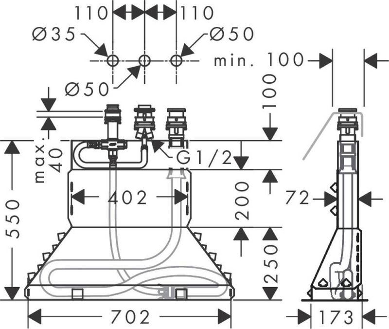 Встроенный элемент для смесителя Axor MyEdition 15485180