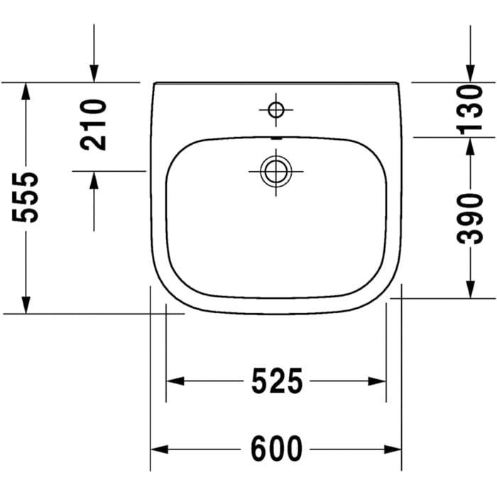 Раковина подвесная Duravit D-Code 23126000002 60x55