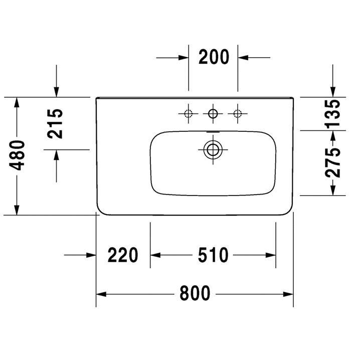 Раковина для мебели Duravit DuraStyle 2326800030 80x48