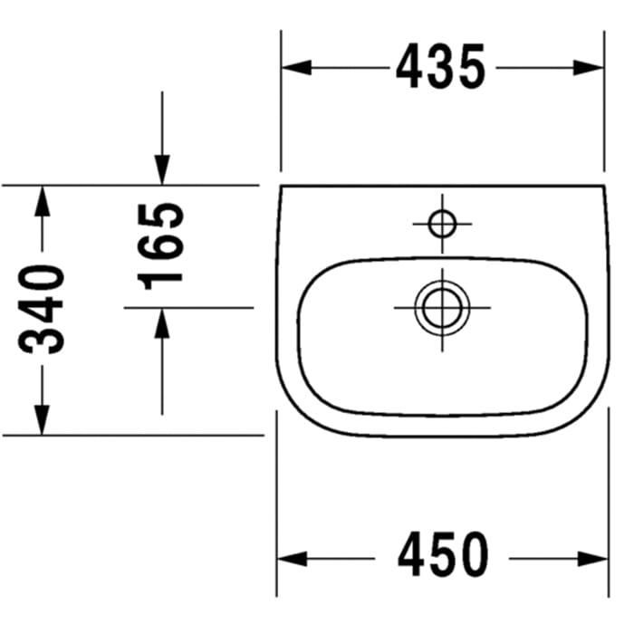 Раковина медицинская подвесная Duravit D-Code 07074500702 45x34