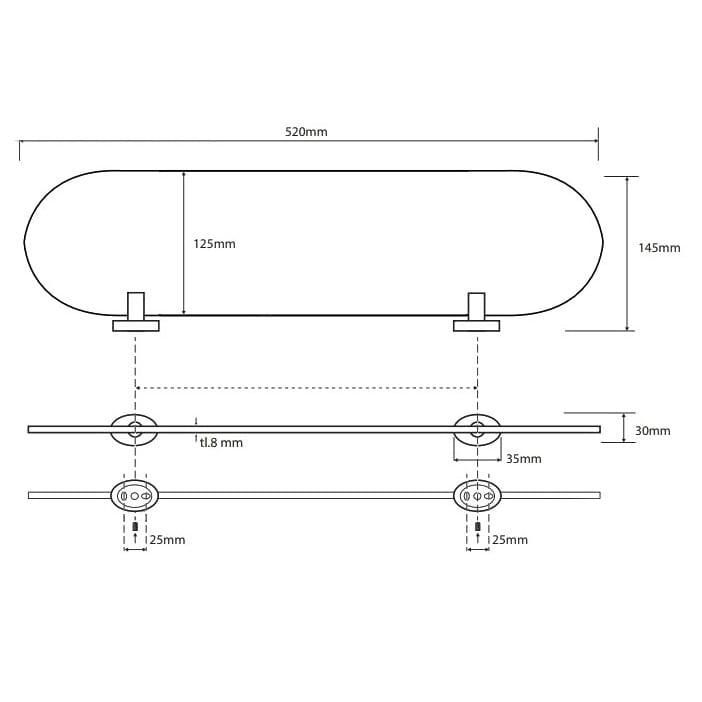Полка Bemeta Oval 118402031