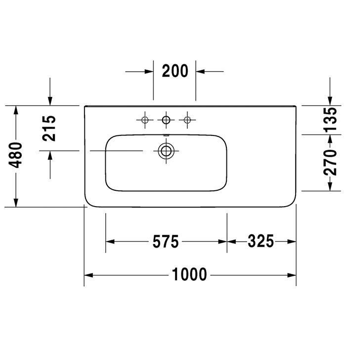 Раковина для мебели Duravit DuraStyle 2325100030 100x48