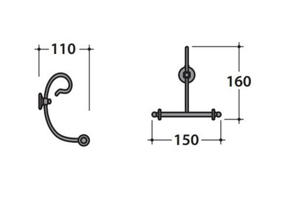 Крючок Globo Paestum Metallo antico PA043met