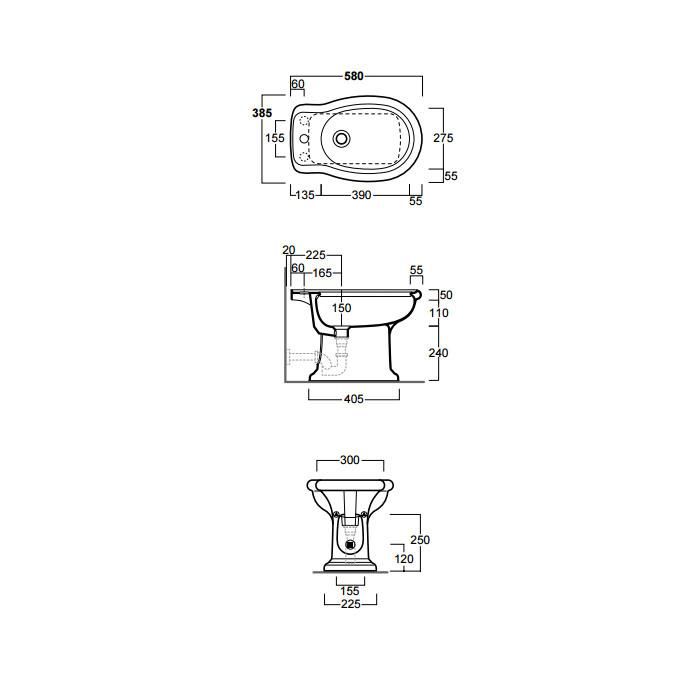 Биде напольное Simas Lante LA04bi*3 58х38.5