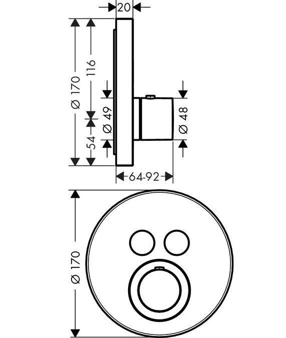 Термостат для душа Axor ShowerSelect 36723000