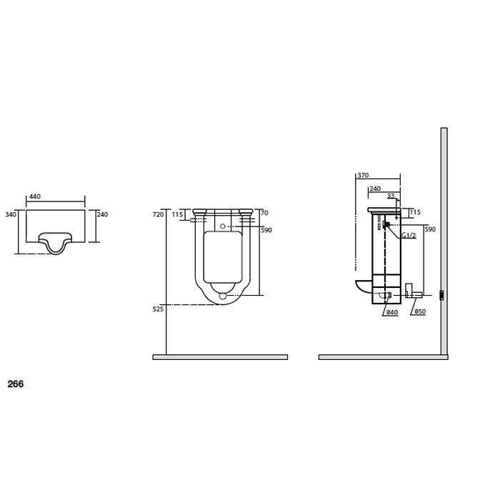 Писсуар подвесной Kerasan Waldorf 413001 bi 72х40