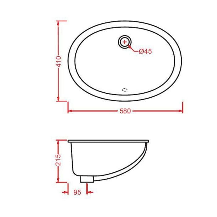 Раковина встраиваемая Artceram Washbasins Diana DIL001 01 00 bi*0 57х40