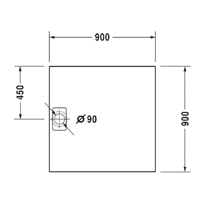 Душевой поддон Duravit Stonetto 720146480000000 90x90