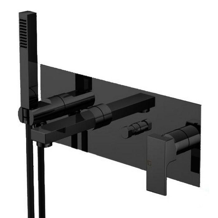 Смеситель для душа и ванны Gattoni Kubik Nero Opaco 2505/25NO