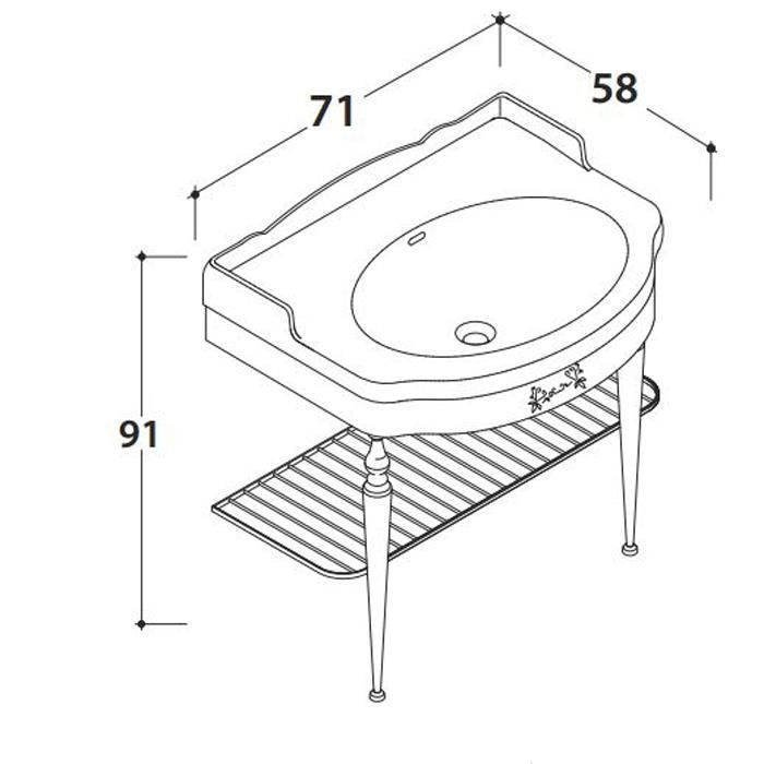 Консоль напольная для раковины Globo Paestum PATC06 cr 71х58