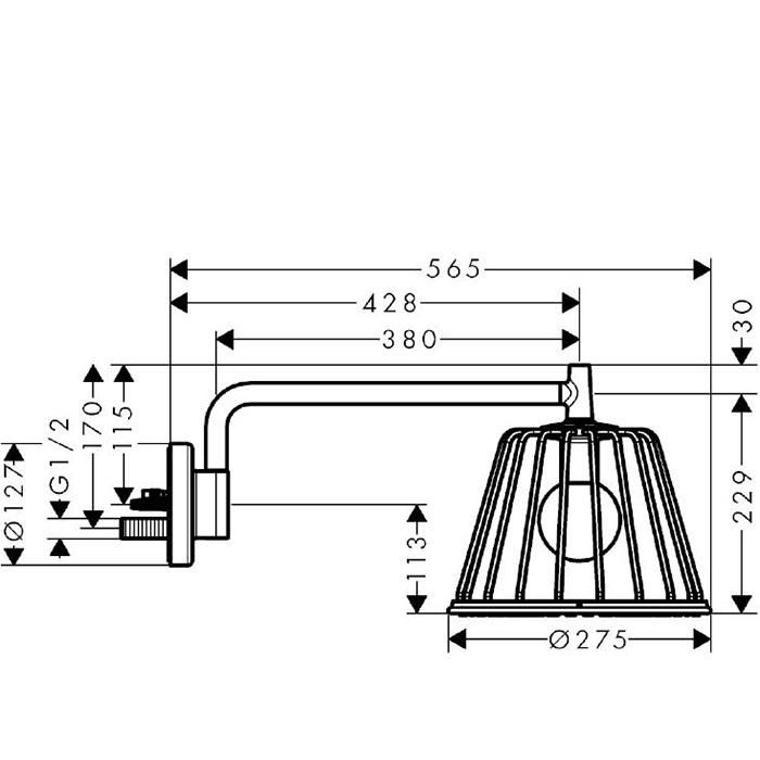 Верхний душ Axor LampShower 26031340