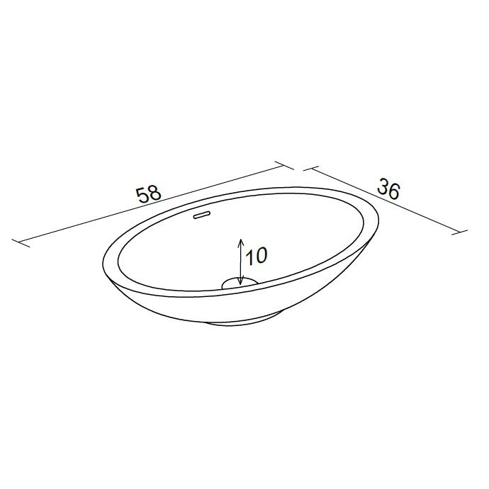 Раковина накладная Riho Avella Oval W016003105 58x36