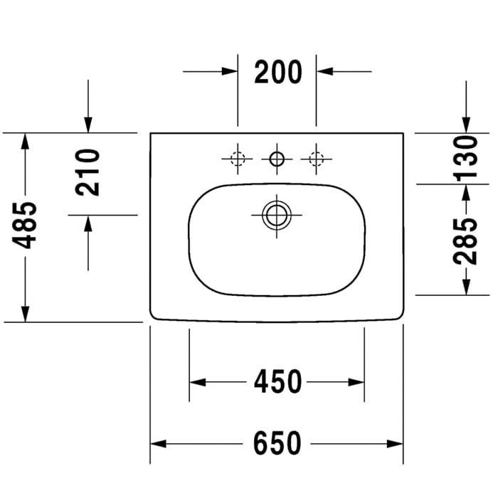 Раковина для мебели Duravit D-Code 03426500002 65x48