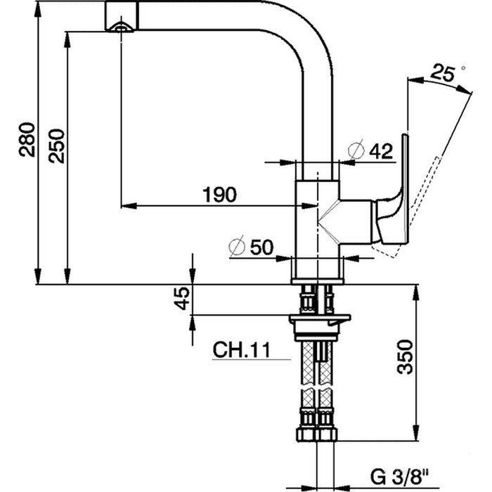 Смеситель для раковины Cisal Kitchen A300353521