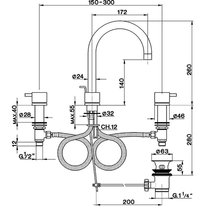 Смеситель для раковины Cisal Less New LN0010602F