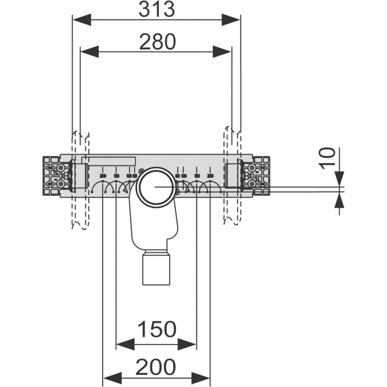 Монтажный комплект для раковины с сифоном Tece TECEprofil 9020034