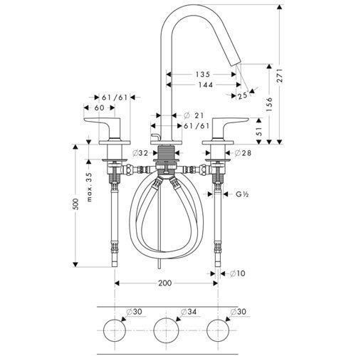 Смеситель для раковины Axor Citterio M 34133000