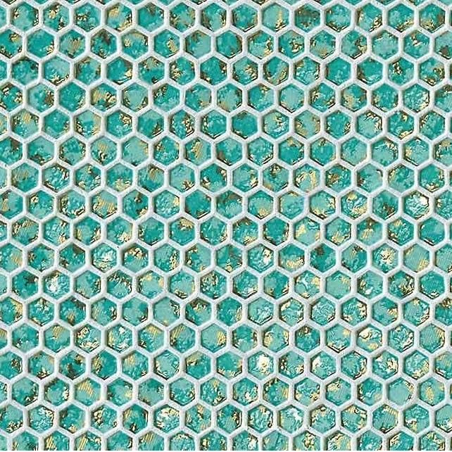 Декор Atlas Concorde Dwell Turquoise Hexagon Gold 6DHT 30х30