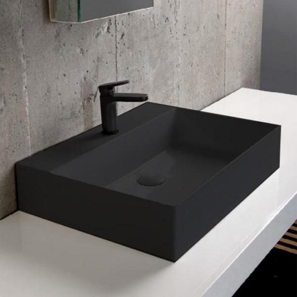Раковина подвесная/накладная Azzurra Elegance Carbone ELLP060450QMCA/(EQA60M ca)*1 60х45