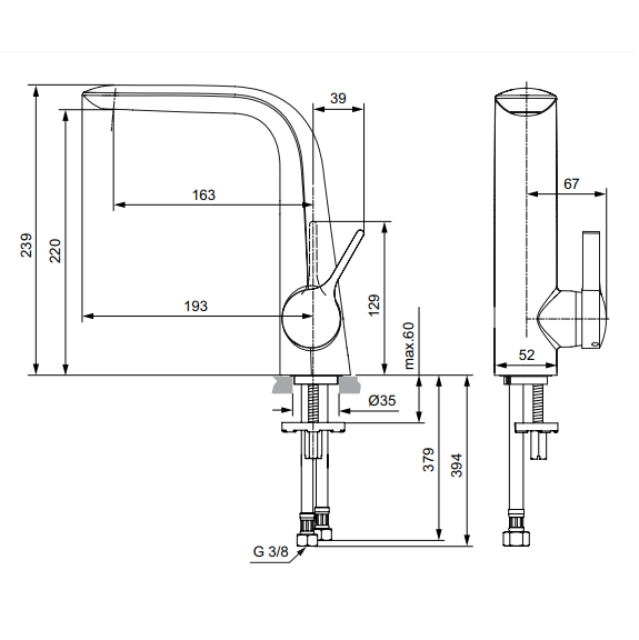 Смеситель для раковины Ideal Standard Melange A6042AA