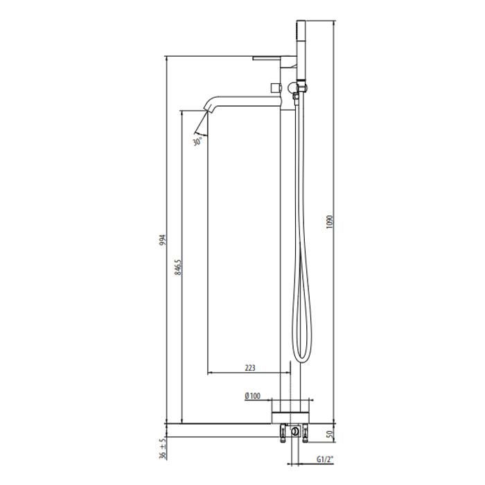 Смеситель для ванны Gattoni Circle Two 9108/91C0