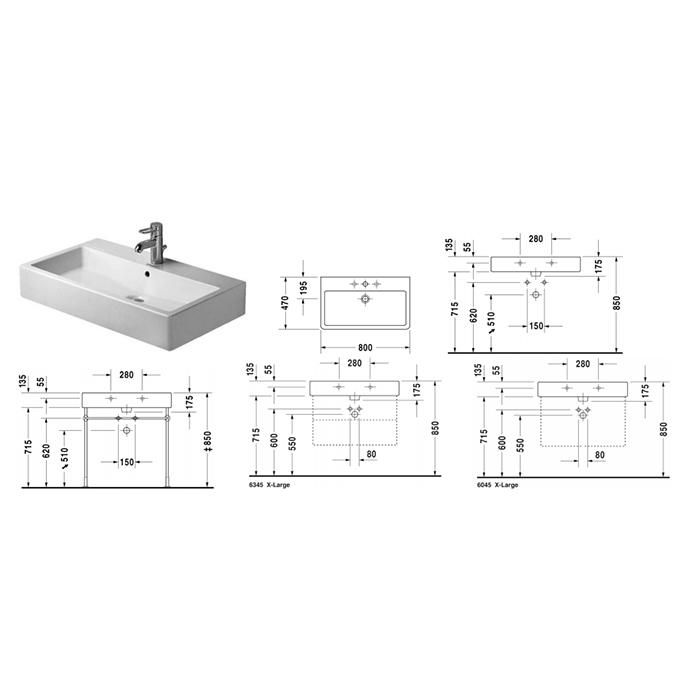 Раковина подвесная Duravit Vero 0454700073 70x47