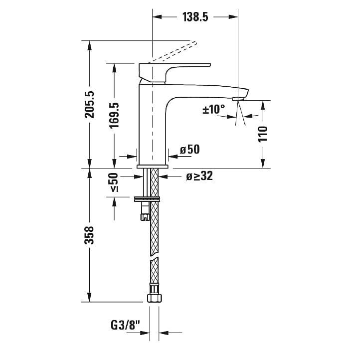 Смеситель для раковины Duravit B.1 B11020002010