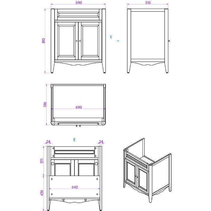 Комплект мебели TW Veronica Nuovo VER2073-N+AR834bi*1