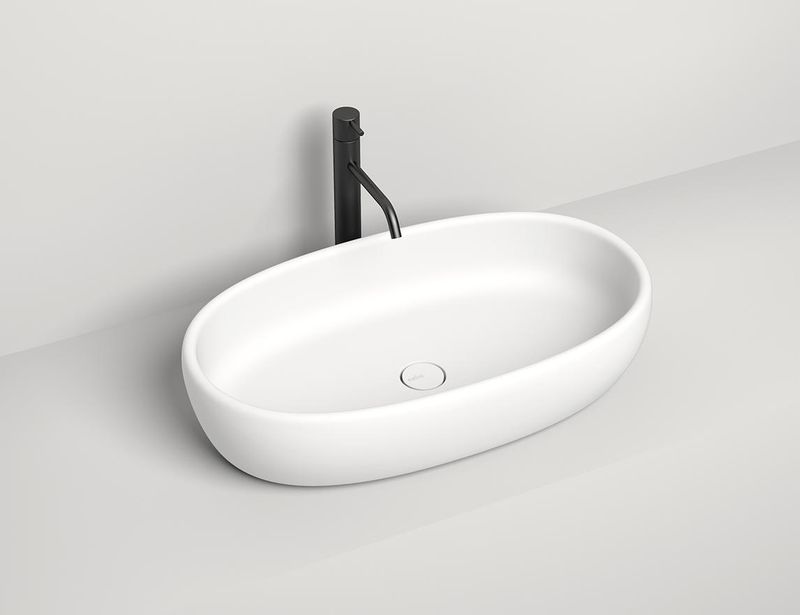 Раковина накладная Salini Luce S-Stone 110721M 69x39.5x15.5 (белый матовый), без донного клапана