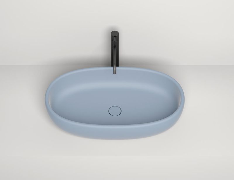 Раковина накладная Salini Luce S-Stone 110721MF 70x40 (покраска по RAL полностью), без донного клапана