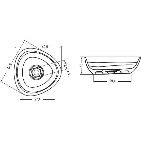 Раковина накладная Oviedo Riho W021001105 41x41