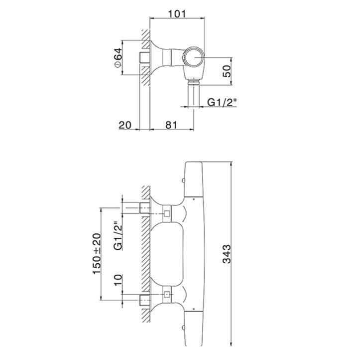 Смеситель для душа Cisal Vita PVIT0101021