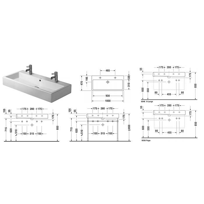 Раковина подвесная Duravit Vero 0454100043 100x47