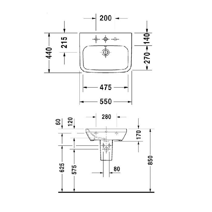 Раковина подвесная Duravit DuraStyle 2319550000 55x44
