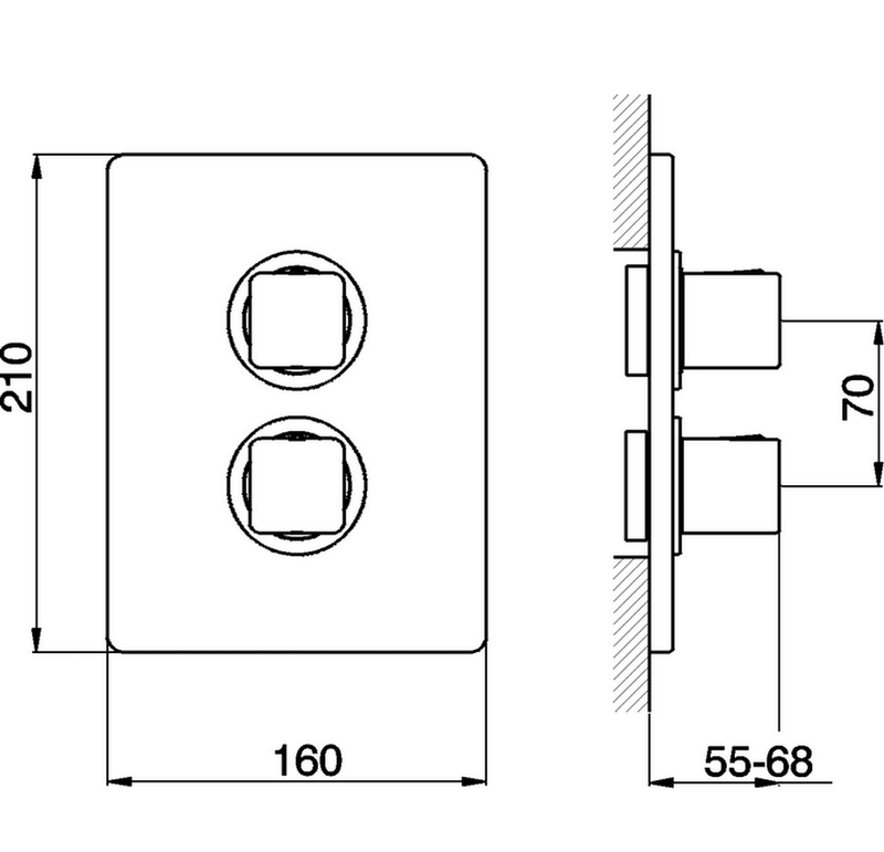 Смеситель для душа Cisal Cubic CU01810021 21х16