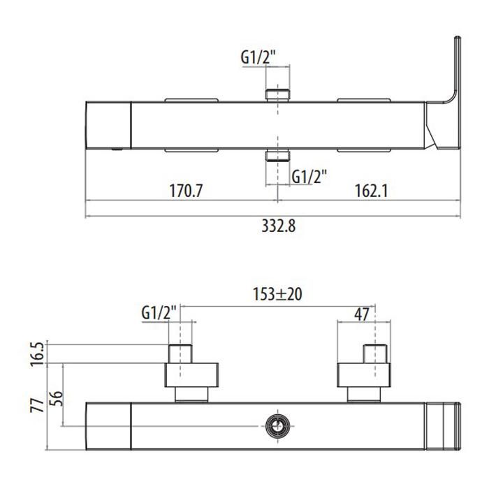 Смеситель для душа Gattoni Kubik 2528/25COcr