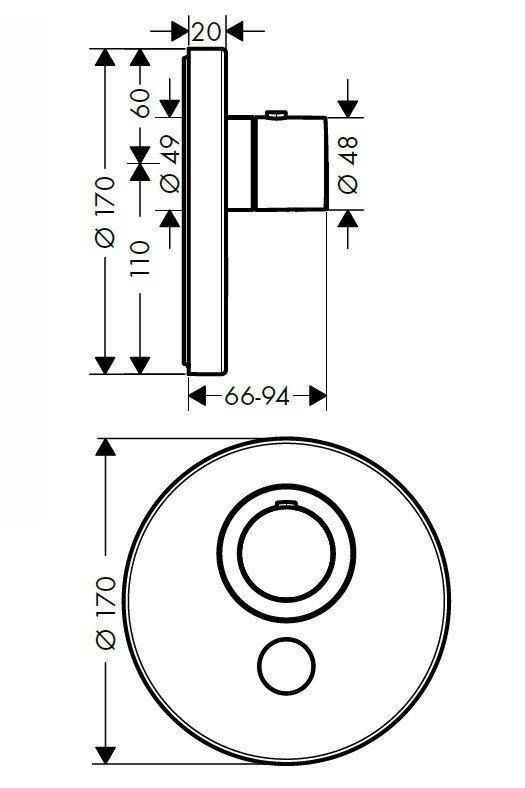 Термостат для душа Axor ShowerSelect 36726000